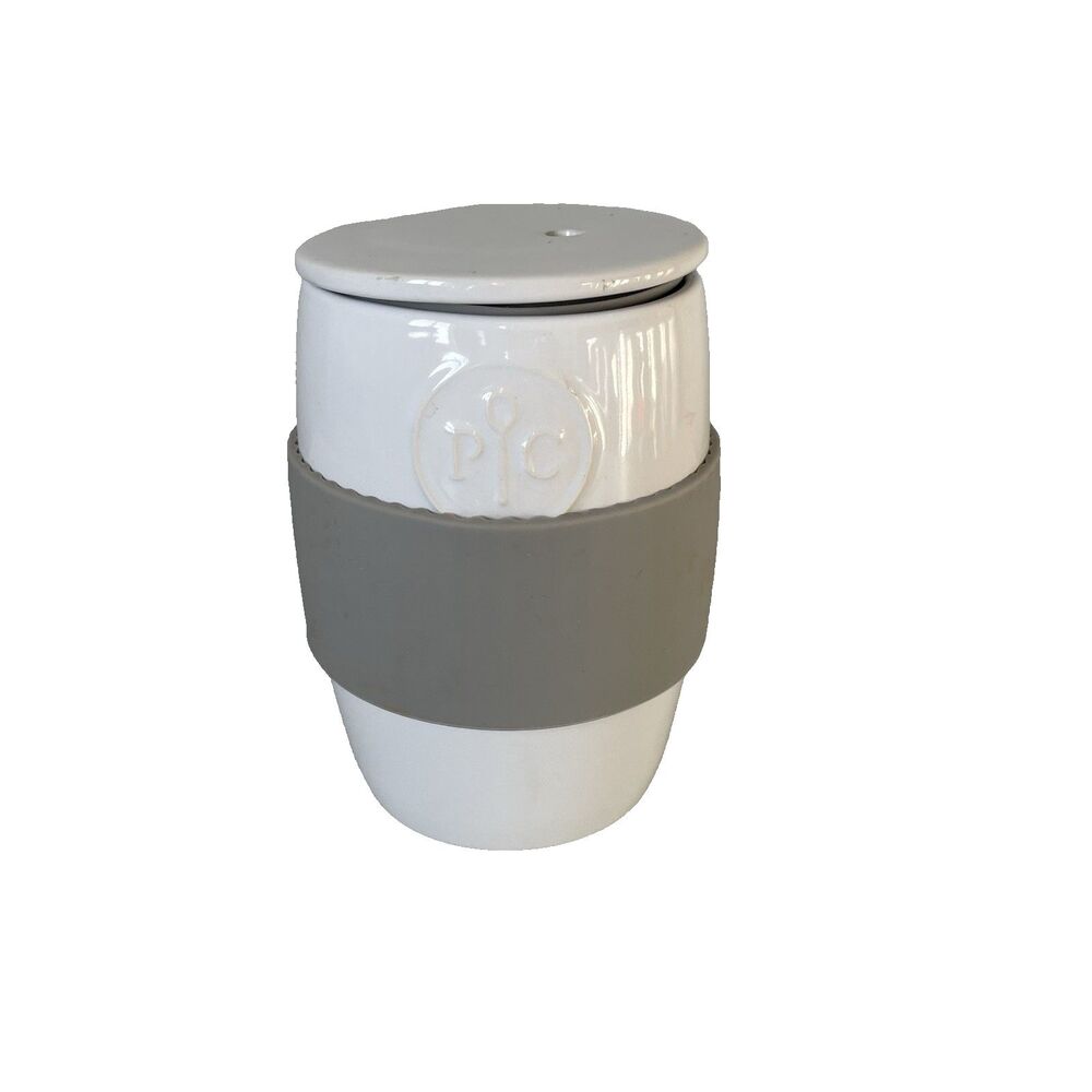 Pampered Chef Ceramic Egg Cookie Model #1529 White Gray Kitchen Gadget